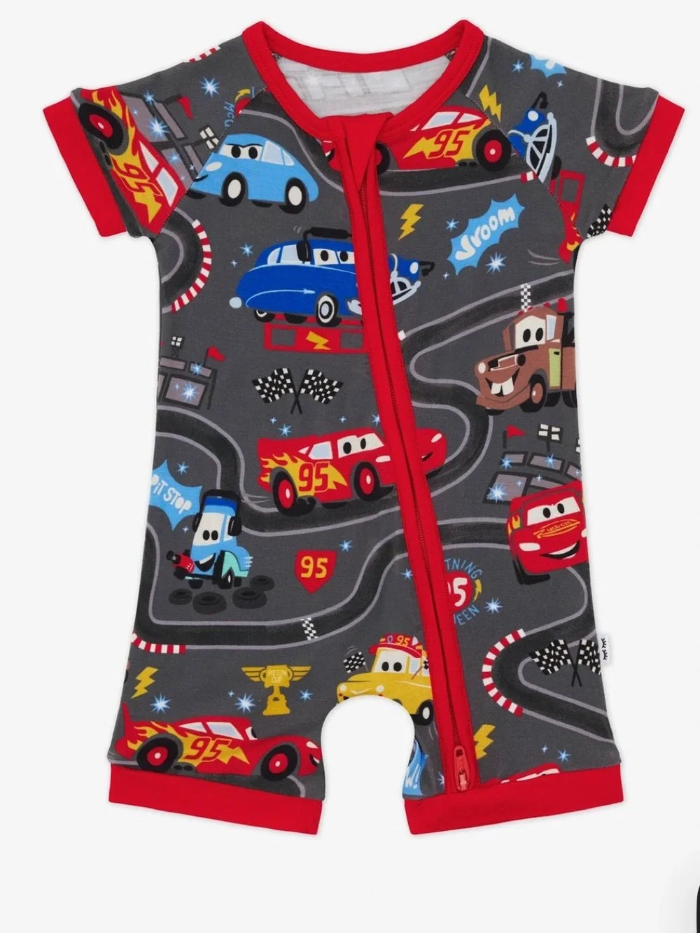 Little Sleepies Disney & Pixar Piston Cup Shorty Zippy Black 12-18 M NWT IN PKG